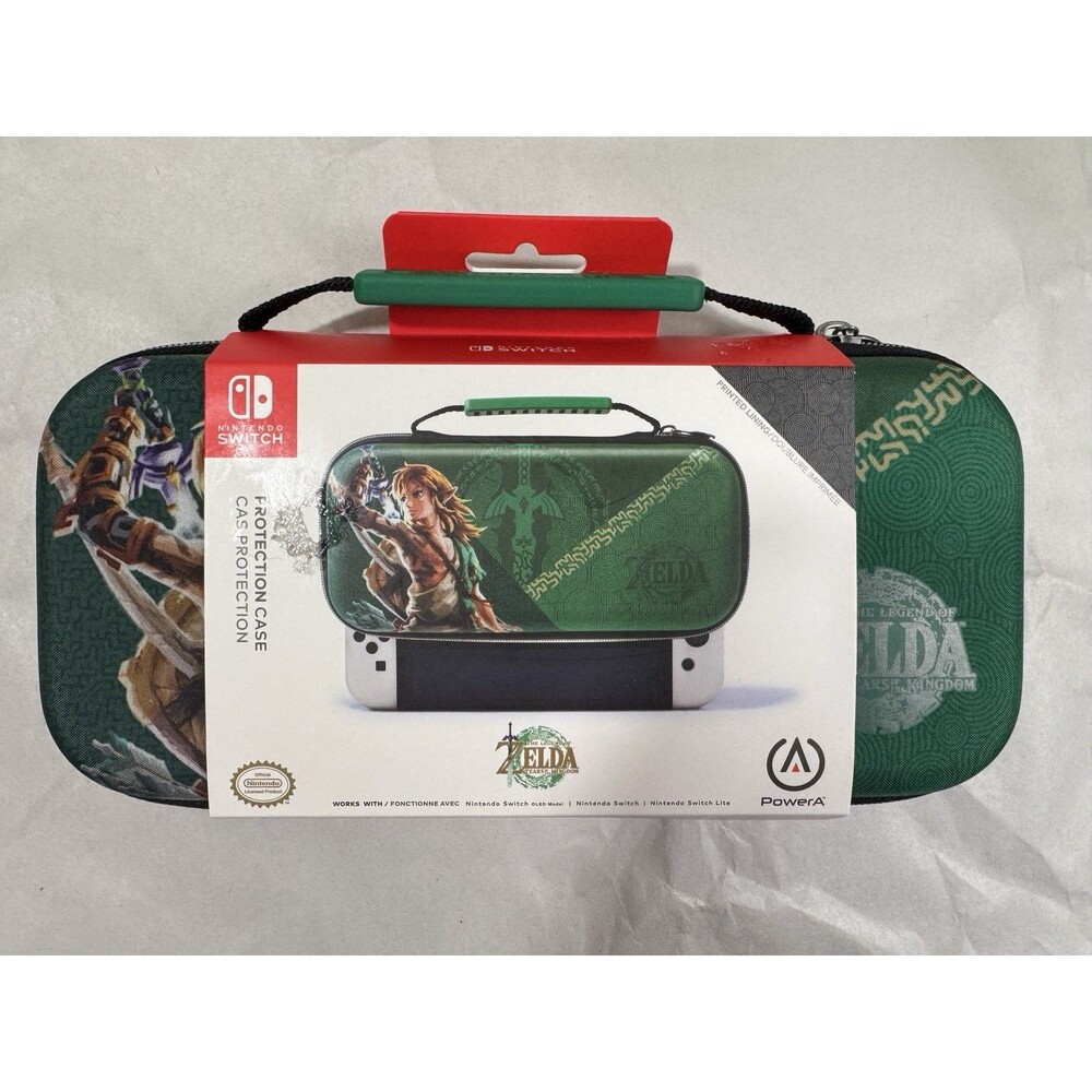 Nintendo Switch Game Travel Case Legend of Zelda Tears of the Kingdom, Link, NEW